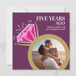 Convites Anel de ouro com turmalina rosa do 5º aniversário