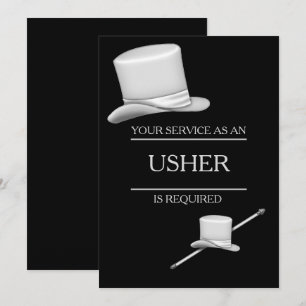 Convites Anel de prata à moda elegante Usher do chapéu al