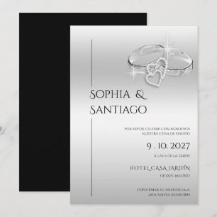 Convites Anel Decorativo Romântico Jantar de Rehearsal Espa