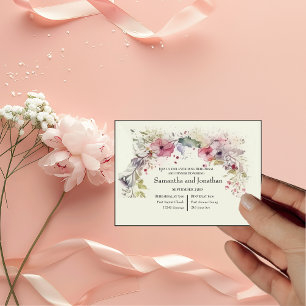 Convites Anel Elegante de Flores Aquarela Ensaio