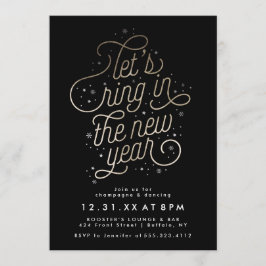 Convites Anel no Ano Novo Festa Convide Faux Gold Foil