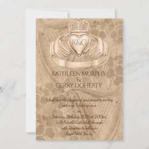 Convites Anel tradicional irlandês de claddagh, Shamrock &