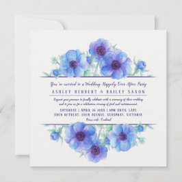 Convites Anêmona azul feliz para sempre após a festa de cas