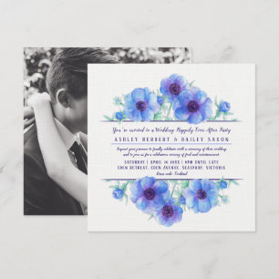 Convites Anêmona azul feliz para sempre após a festa de cas