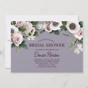 Convites Anêmona branca na Chá de panela da Cinza da Lavand