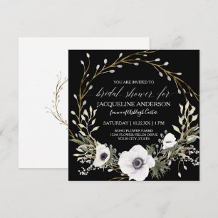 Convites Anêmona branca negra Eucalyptus verde-caldeira-br