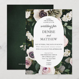 Convites Anêmona Branca no Casamento Esmeralda
