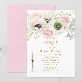 Convites Anêmona Dourada, Rosa, Esbranquiçada, Brunch e Bor