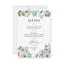 Anêmonas de Aquarela Florais | Menu Casamento