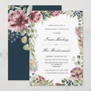 Convites Anemone Blush Blue Botanic BRIDESMAIDS LUNCHEON
