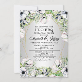 Convites Anemone branco prateado, Janto de ensaio de CHURRA