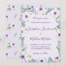 Convites Anemone Roxo Hyacinth Spring Wedings Invtions
