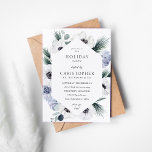 Convites Anemone Winter White Floral Foliday Party<br><div class="desc">Envie aos seus convidados um belo Convites de festas de Férias,  Natal ou Inverno com seus Convites de Festa de Feriado Branco Anemone Winter.</div>