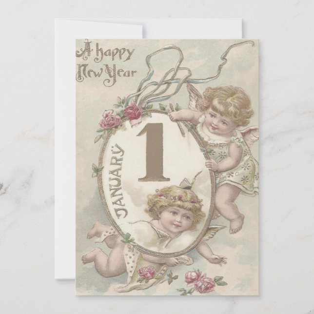 Convites Angel Cherub Rosa (Frente)