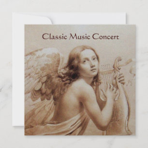 Convites ANGEL JOGANDO LYRA SOBRE AS NUVENS,Monograma