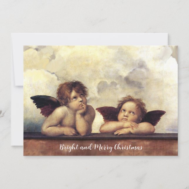 Convites ANGELS/Cherubs alados, Nuvens Raffaello Sanzio (Frente)