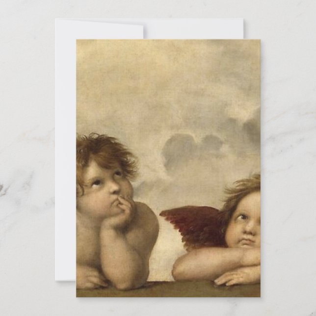 Convites Angels Cherubs Raphael Santi Sistine Madonna Sweet (Frente)