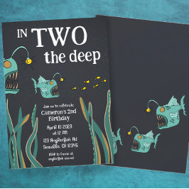 Convites Anglerfish Deep Sea Ocean Second Birday