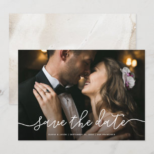 Convites Ângulo de Script Simples Voltar  A data de salvam