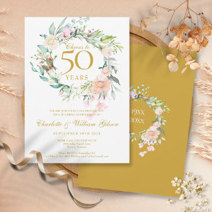 Convites Anima-se a 50 anos de aniversário floral
