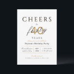 Convites Anima-se com 40 anos de elegante aniversário cláss<br><div class="desc">A classe moderna aplaude os 40 anos de convite de aniversário apresenta um roteiro de na moda e tipografia com detalhes do seu partido em ouro sofisticado,  preto e branco,  simples e elegante,  Excelente para aniversário de 40 anos ou qualquer outra idade.</div>