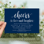 Convites Anima-te a amar e rir, ensaio de casamento<br><div class="desc">Anuncie sua alegre design de celebração do ensaio de casamento, em estilo com nosso tema rústico moderno (Saúde e riso), no tema azul marinho. É ideal para casais que decidiram celebrar a noite antes do seu grande dia. Com seu design sofisticado, mas lúdico, este convite certamente define o tom de...</div>