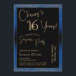 Convites Animações para 16 anos Surpresa Festa de aniversár<br><div class="desc">Usando duas fontes distintas, criei gráficos para seu anúncio e embelezei-os com um efeito de ouro falso-metálico para uma vibração festiva. Embora cada parte possa ser movida para se adequar às suas necessidades, o cabeçalho diz "Saúde a 16 Anos!" e "Partido Surpresa". ("Surpresa" pode ser removida se a sua parte...</div>