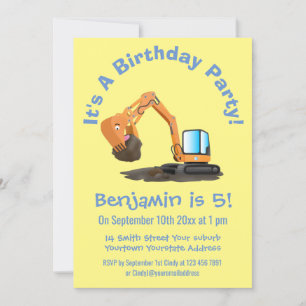 Convites Animador de escavação laranja-branca