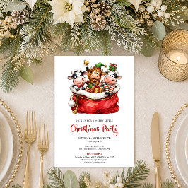 Convites Animais Caprichosos Elegantes Festa de Natal