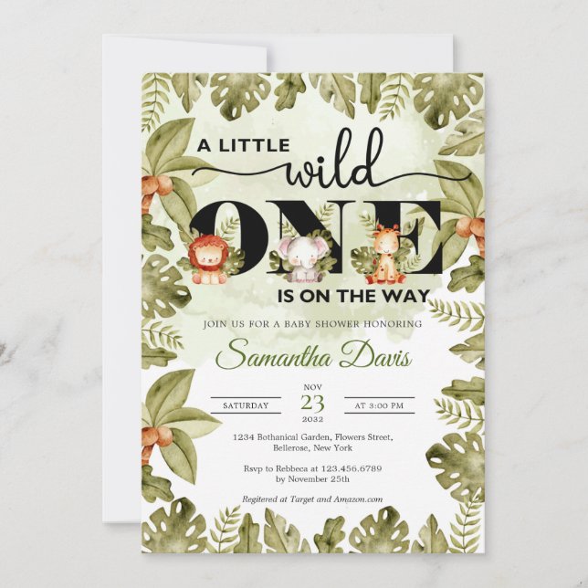 Convites Animais cártaros da selva corcunda dirigindo um ca (Frente)