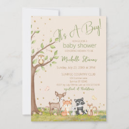 Convites Animais Castanhos De Madeira Verde