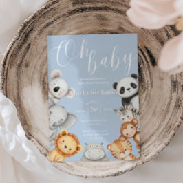 Convites Animais Chás de fraldas Da Selva Tropical De Safar