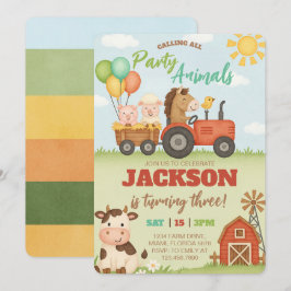 Convites Animais da Fazenda Aniversário Infantil Rancho