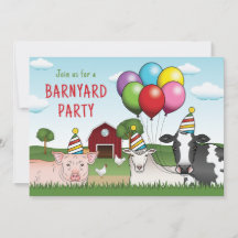 Animais da Fazenda Balões e Chapéus de Aniversário