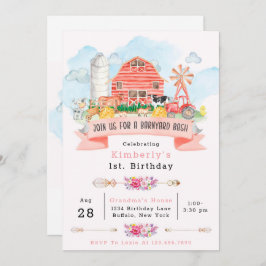 Convites Animais da Fazenda Bash de Barnyard 1rua. Festa de