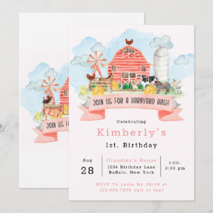 Convites Animais da Fazenda Bash de Barnyard 1rua. Festa de