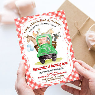 Convites Animais da Fazenda Menino Barnyard Festa de Barão