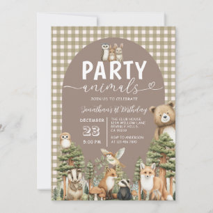 Convites Animais da Festa da Floresta Silvestre Aniversário