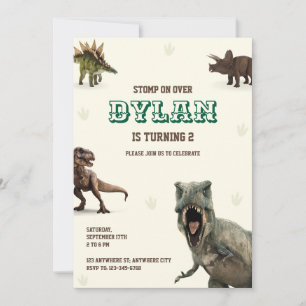 Convites Animais da Festa dos Dinossauros Aniversário de Cr