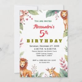 Convites Animais da Festa Moderna Safari da Selva
