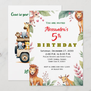 Convites Animais da Festa Moderna Safari da Selva