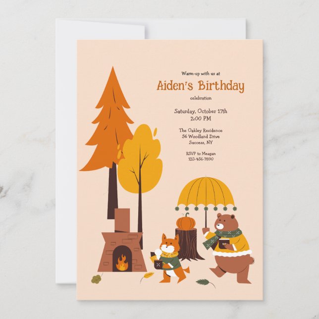 Convites Animais da Floresta Aquecimento (Frente)