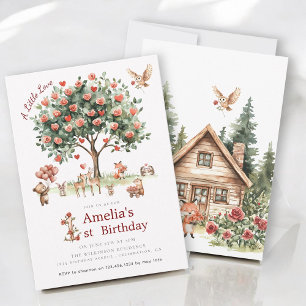 Convites Animais da Floresta Árvore Floral Aquarela
