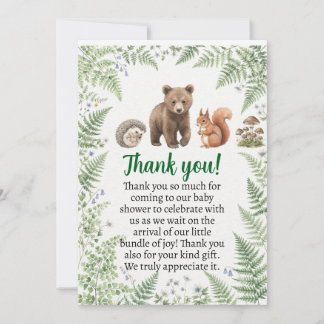 Convites Animais da floresta baby shower 