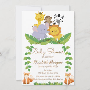 Convites Animais da Floresta, Baby Shower Floresta