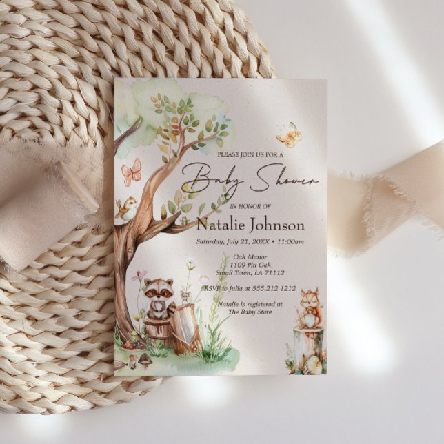 Convites Animais da Floresta Chá de Bebê Boho (Criador carregado)