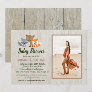 Convites Animais da Floresta Churrasco de Fotos Baby Shower