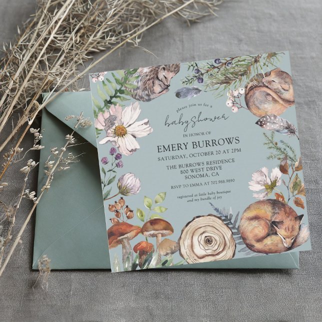 Convites Animais da Floresta da Madeira Poeirão Azul-Chá (Criador carregado)