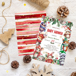 Convites Animais da Floresta de Inverno Chá de Bebê