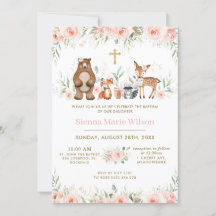 Animais Da Floresta Esmagam Batismo Floral Christe